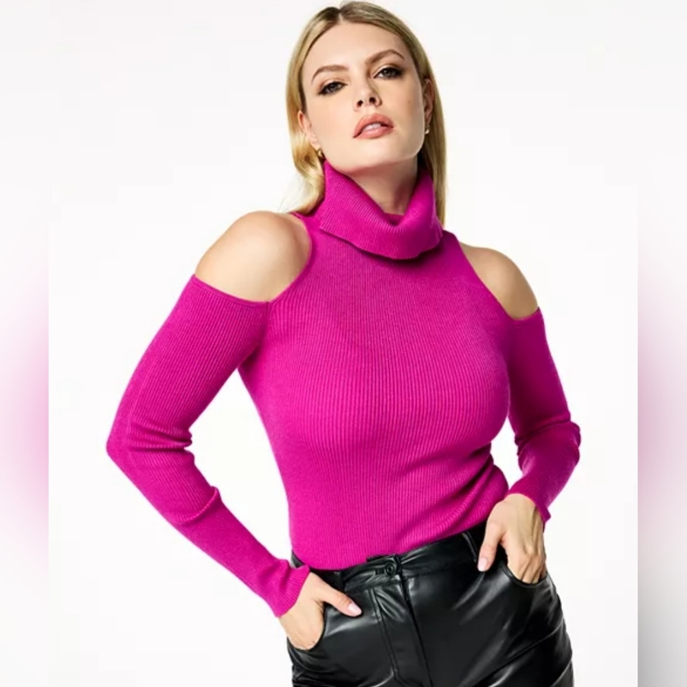 Women's Cold-Shoulder Turtleneck Top